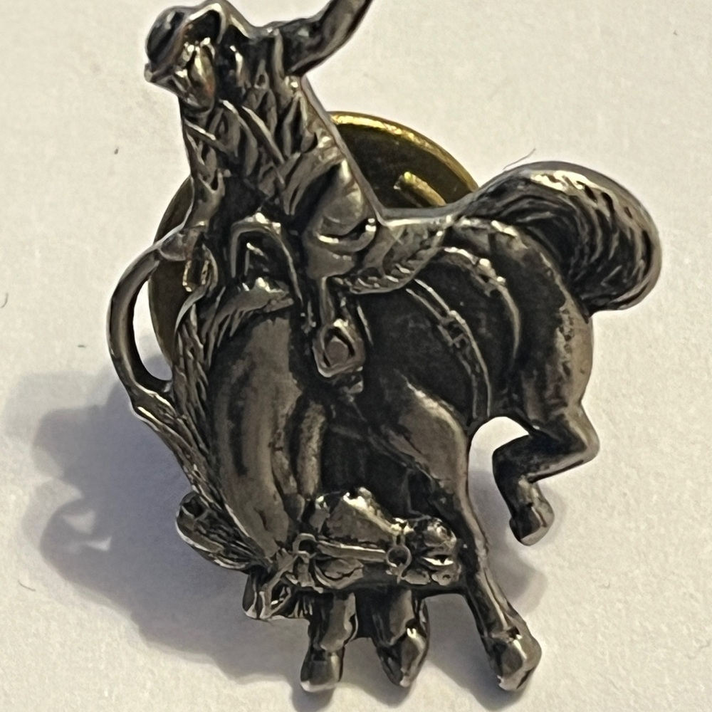 Silver Rodeo Cowboy Tie Pin - Picture 6 of 16
